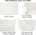3-Pcs Shelf Baskets for Organizing, Closet Organizer Bins, Small Woven Baskets, Rope Toy Basket, Storage Basket for Shelves, 