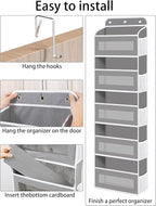 KYEVIS Over The Door Organizer, 5 Shelves Closet Door Hanging Organizer with 10 Mesh Pockets, Nursery Closet Organizer, Baby 