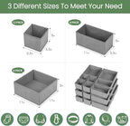 Criusia Drawer Organizer Clothes, 24 Pack Underwear Drawer Organizers, Foldable Closet Organizers and Storage Dresser Drawer 