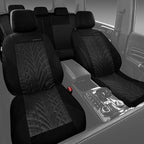 CAR PASS Car Seat Covers Full Sets, Front & Split Rear Bench for Car, 3D Tyre Embossed Automotive Interior Covers, Airbag Com