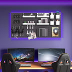 Pegboard Combination Kit, 8 Peg Boards and 30 Accessories Modular Hanging Black Pegboard for Wall, Office Organizer, Keys Hol