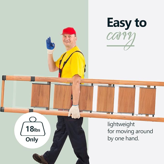 WOA WOA 6 Step Ladder, Folding Ladder with Handrails for High Ceilings, Indoor Tall Ladders with Wide Pedals, Lightweight Alu