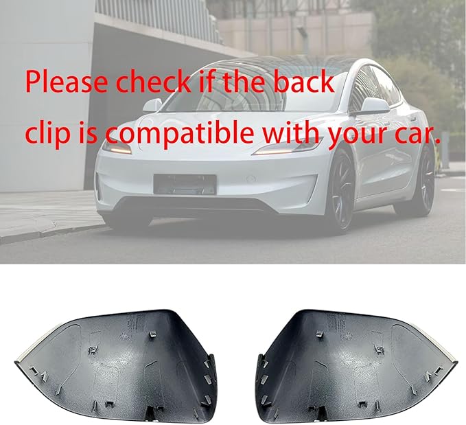 Compatible with Tesla Model Y Side Mirror Cover Replacement 2021 2022 2023 2024, Left & Right Side Rearview Mirror Cover Cap for Model Y Accessories(white)2pcs