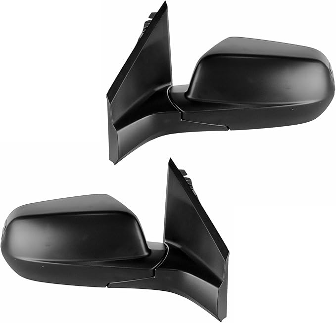 TRQ 2 Piece Driver and Passenger Side Mirror Assembly Set Electric Adjustment Non-Heated No Memory Black Compatible with 2012