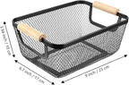 AJIODA 2 Pack Metal Mesh Steel Basket, Small Wire Storage Organizer Basket Multi-function Hanging Kitchen Basket Fruit Basket
