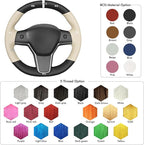MEWANT Tesla Steering Wheel Cover - Hand Stitched for Model 3 (2017-2023) & Model Y (2020-2023) Accessories