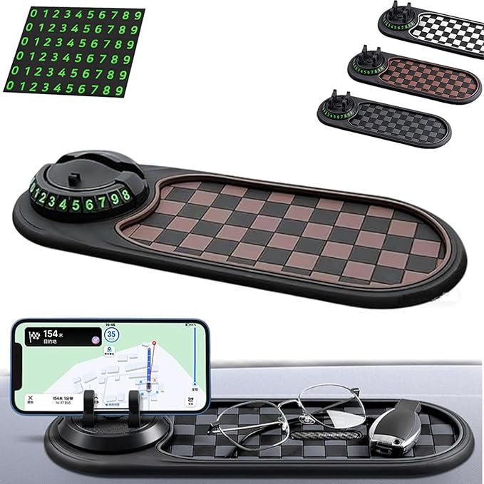 Multi-Functional Support Anti-Slip Pad, 360° Rotatable Multifunction Car Anti Slip Mat Phone Holder, Anti Slip Car Dash Grip 