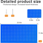 Metal Pegboard Panels 24" x 12" 4 Pack Heavy Duty Steel Pegboard Wall Organizer, Garage Utility Tools Pegboard Storage System