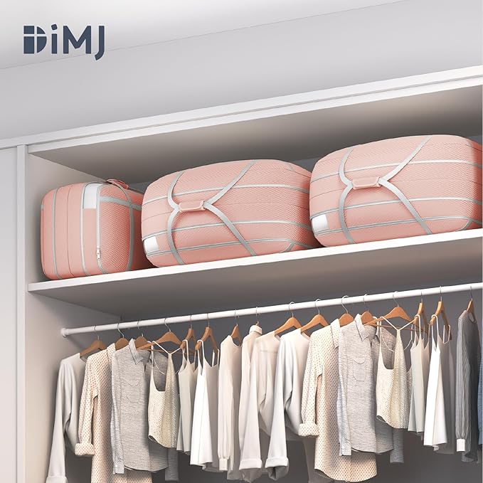DIMJ Large Comforter Storage Bag with Handls, 100L Washable Blanket Storage, Compression Packing Totes Moving Bags With Zippe