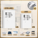 TAILI 10 Pack Vacuum Storage Bags, LONG SIDE ZIP (5 Large+5 Jumbo), Multi-Size Vacuum Seal Bags for Clothing, Storage Bulky B