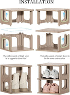 Narrow Shoe Rack - 5 Tiers Stackable Shoe Storage Stand for Entryway Hallway and Closet Durable Shoe Shelf Space Saving Boots