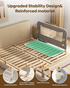 Foldable Bed Rail for Toddlers, 47in Reinforced Carbon Steel Frame&Connectors, Breathable Cationic Fabric, Safety Toddler Bed