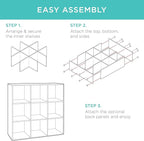 Best Choice Products 9-Cube Storage Organizer, 11in Shelf Opening, Bookcase, Display Shelf, Customizable w/ 3 Removable Back 