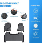 Nilight TPE Floor Mats for 2019 2020 2021 2022 2023 2024 Dodge Ram 1500 New Body Crew Cab with Rear Storage Box,All Weather Custom Fit Heavy Duty Floor Liners