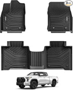3W Floor Mats Fit 2022-2026 Toyota Tundra (Only for CrewMax Cab), TPE All Weather Custom Fit Floor Liner for Tundra SR/SR5/TRD PRO/Limited/Platinum/Castone Accessories Car Mats Easy Clean
