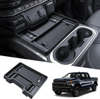 Center Console Organizer Compatible with 2019-2022 Chevy Silverado/GMC Sierra 1500 & 2020-2023 Silverado/Sierra 2500HD 3500HD Accessories Armrest Storage Tray (Full Console w/Bucket Seats Only)