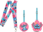 Lilo and Stitch Lugagge Tag - Pink 3 Peice Lugagge Tag and Lanyard Set - Officially Licensed Disney Merchendise