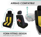 FH Group Car Seat Cover Full Set Striking Striped Car Seat Covers with Front Seat Covers and Rear Split Bench, Universal Fit 