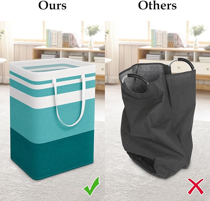 StorageRight Large Collapsible Laundry Basket Hamper with Easy Carry Handles，Freestanding Clothes Hampers for Laundry, Bedroo