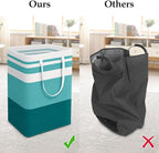 StorageRight Large Collapsible Laundry Basket Hamper with Easy Carry Handles，Freestanding Clothes Hampers for Laundry, Bedroo