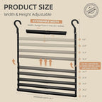 STORAGE MANIAC Adjustable Closet Rod Hanging Clothes Heavy Duty Closet Extender Hanging Rod Space-Saving Clothes Hanging Bar 