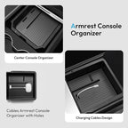 Tesla Model Y Juniper 2025 2026 & Model 3 Highland 2024 2026 Center Console Organizer Tray [Slide Smoothly + Easy Installation] Cup Holder for Tesla Model Y Juniper Accessories