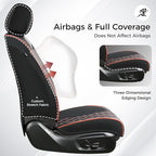 Huidasource Front Seat Covers, Full-Cover Leather Driver Seat Cover, Side Stretch Fabric, Car Interior Front Seat Cover Unive