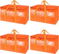 BALEINE 4-Pack Oversized Moving Bags with Reinforced Handles, Heavy-Duty Storage Tote for Clothes, Moving Supplies (Orangel, 