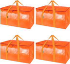 BALEINE 4-Pack Oversized Moving Bags with Reinforced Handles, Heavy-Duty Storage Tote for Clothes, Moving Supplies (Orangel, 