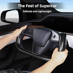 Steering Wheel Cover for Tesla Yoke Steering Wheel Cover Customzied for Tesla Model S 2021-Present/Model X 2021-Present Accessories,Anti-Slip,Comfortable Grip,Breathable,Bright Black