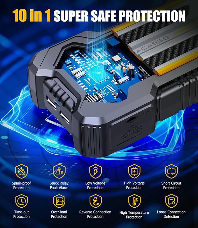 Car Jump Starter, VACASSO 5000A Car Battery Jump Starter for Up to 10L Gas and 8L Diesel Engines, 12V Portable Jumper