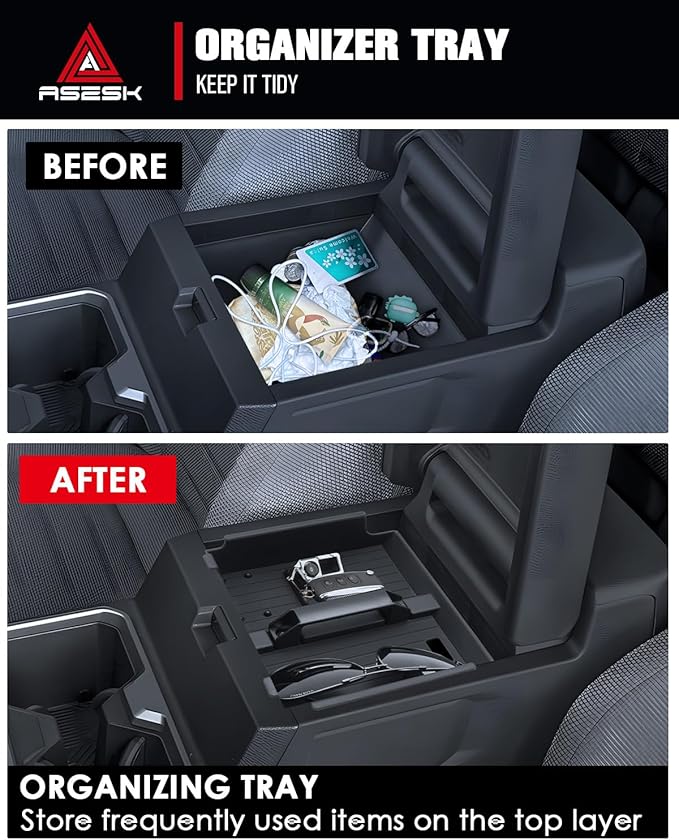for 2025~2026 Toyota 4runner - 6th Gen 4Runner Center Console Tray Armrest Storage Box Console Organizer ABS Materials