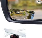 Verivue 3.5-Inch Rectangular Blind Spot Mirrors for Cars, Universal Fit, HD Convex Wide Angle, Stick-On Frameless Design, Adj