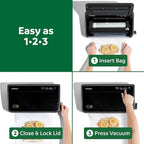 FoodSaver Vacuum Sealer Machine, Automatic Bag Detection, Sous Vide Friendly, with sealer bags, roll, handheld vacuum sealer,