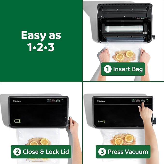 FoodSaver Vacuum Sealer Machine, Automatic Bag Detection, Sous Vide Friendly, with sealer bags, roll, handheld vacuum sealer,