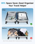12 Pack Travel Vacuum Bags with Cordless Electric Pump, 4 Sizes Space Saver Vacuum Storage Bags for Luggage and Suitcase,Comp