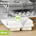 Beborxue Under Bed Storage with Wheels, 2-Pack Under the Bed Storage Containers with Lids, XXL 60L Under Bed Shoes Storage Or