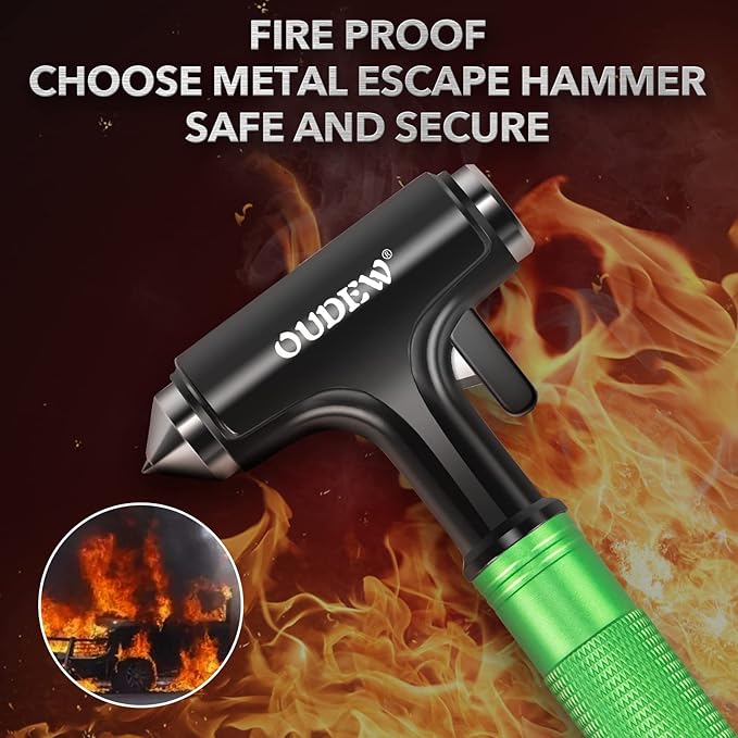 Car Safety Hammer, Car Glass Breaker with Seat Belt Cutter, Automotive Escape Tool, Metal Window Breaker, Emergecy Safety Ham