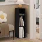 Furinno Fulda Book Shelf, 3-Tier Narrow Bookshelf, Bookcase with 8-in Width Storage Shelf, 9.3 x 7.9 x 31.5, for Living Room,