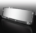Bling Rhinestone Car Rearview Mirror - Car Accessories Crystal Diamond Decor for Women - Stylish Automotive Interior Accessory (Black)