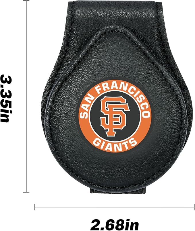for MLB San Francisco Giants Car Visor Sunglass Holder - Black Leather Eyeglass Case with Team Logo, Clip-On Sun Visor Organizer for Auto Interior, SF Giants Gifts