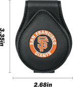 for MLB San Francisco Giants Car Visor Sunglass Holder - Black Leather Eyeglass Case with Team Logo, Clip-On Sun Visor Organizer for Auto Interior, SF Giants Gifts