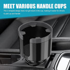 Car Cup Holder Extender, Drink Holder Extender with Extendable Base, Multifunction 360-degree Rotating Water Bottle Adapter, Suitable for Cars Trucks RVs (Black)