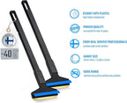 Ice Scraper Long Handle 2 Pack Car Ice Scraper Brass Blade 14,5 inch Ice Scraper for Car Snow Scraper Ice Scrapers for Car Windshield Original Murska Europe (2-Pack L&P A055 Black Blue)
