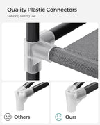 SONGMICS Portable Closet, Wardrobe Closet Organizer with Cover, 4 Hanging Rods and Shelves, 4 Side Pockets, 66.9 x 17.7 x 65.