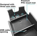 BestEvMod Center Console Organizer Tray Armrest Storage Box Accessories ABS Material Compatible with Chevy Bolt EV Bolt EUV 2022-2025 Accessories