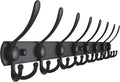 Dseap Coat Rack Wall Mount - 29.5” Long 8-Tri-Hooks Heavy Duty Coat Hanger Rail Wall Hooks for Hanging Coats Hats Clothing Cl