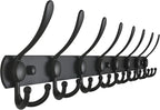 Dseap Coat Rack Wall Mount - 29.5” Long 8-Tri-Hooks Heavy Duty Coat Hanger Rail Wall Hooks for Hanging Coats Hats Clothing Cl