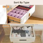Garvee 12 Pack Underwear Drawer Organizers, 116 Cells Dresser Drawer Divider Bins for Baby Clothes, Underwear, Bra, Sock, Fol