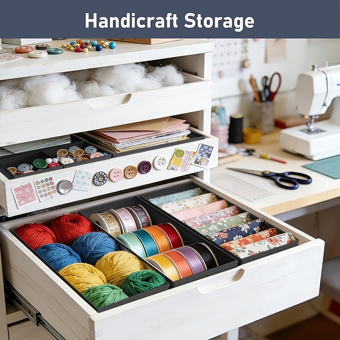 DIMJ Drawer Organizer Clothes- 26 Pack Baby Dresser Organizer for Nursery, Small Fabric Closet Drawer Organizer Bins for Unde